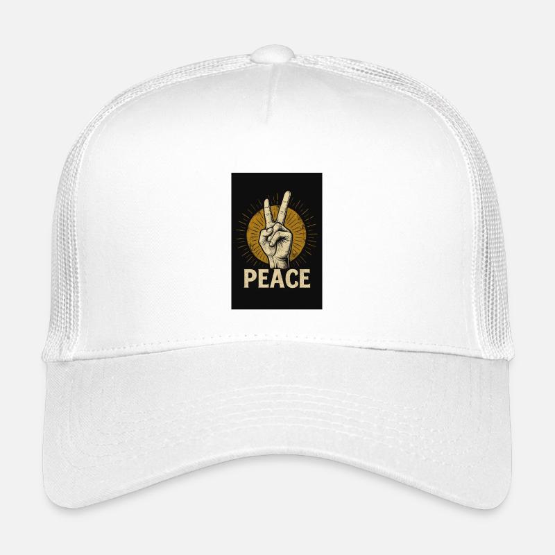 Peace Hand Retro Design - Kinder Trucker-Cap - Weiß
