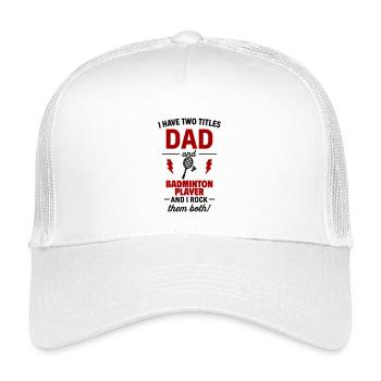 Papa Badminton  Geschenk für sportliche Väter  - Kinder Trucker-Cap - Weiß - Vorne