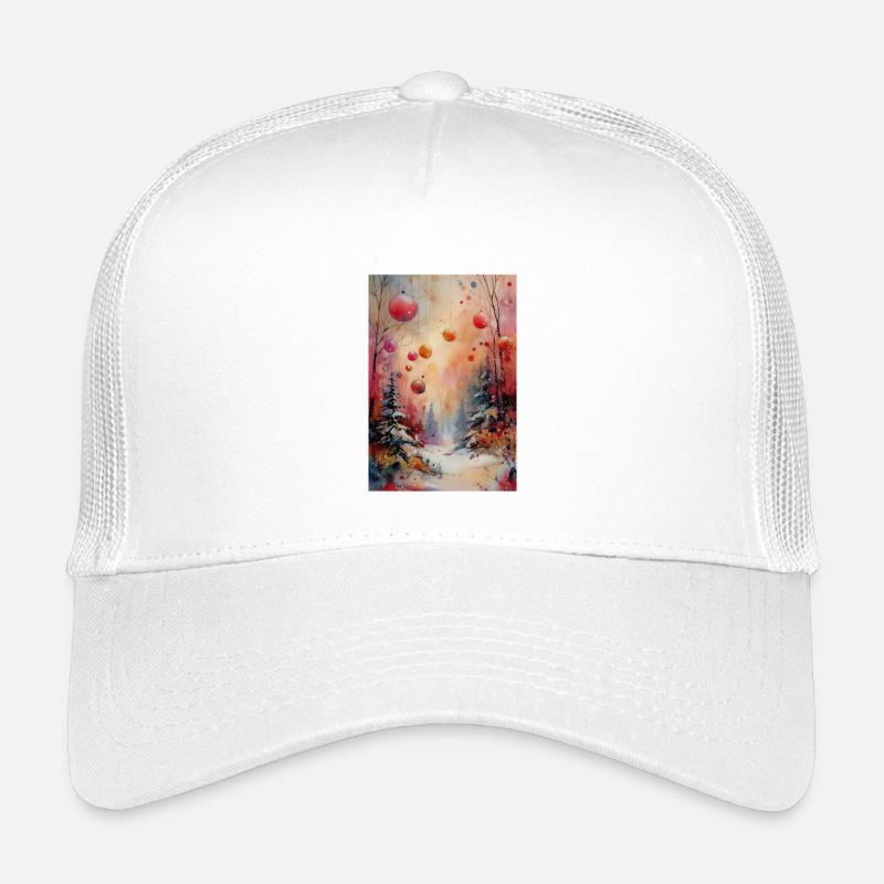 Aquarell Winterornamente im Wald Kinder Trucker-Cap
