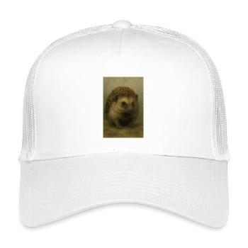 Vintage-Igelporträt - Kinder Trucker-Cap - Weiß - Vorne