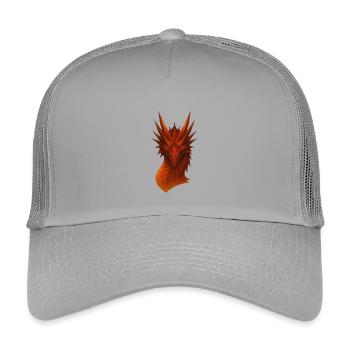Dragon Lowpoly Enflammé - Casquette trucker enfant - gris clair - Devant
