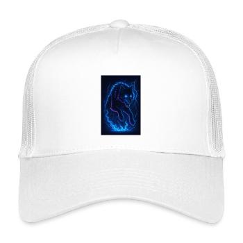 Neonwolf in Donner-Dunkelheit - Kinder Trucker-Cap - Weiß - Vorne