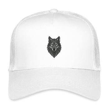 Tête de loup gris géométrique - Casquette trucker enfant - blanc - Devant
