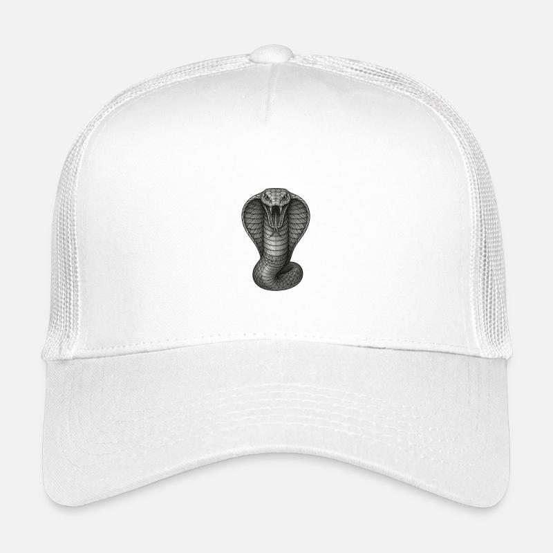Kobra Graphitlinien-Illustration - Kinder Trucker-Cap - Weiß