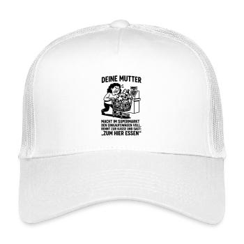 supermarkt kasse deine mutter witz - Kinder Trucker-Cap - Weiß - Vorne
