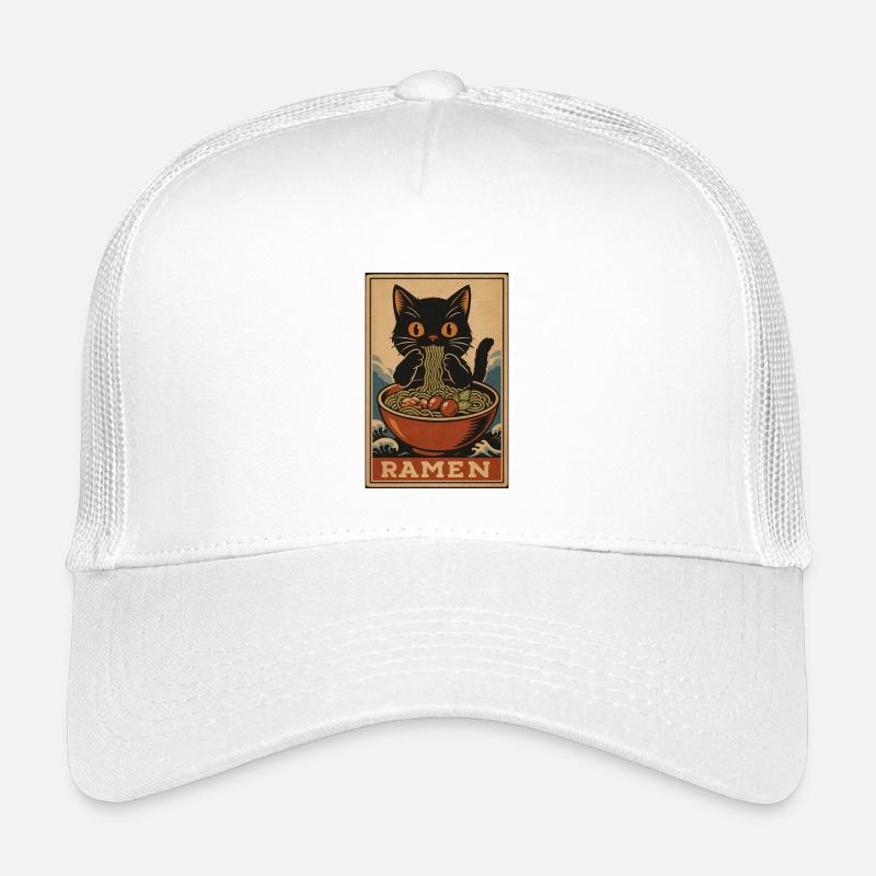 Ramen-Katzen-Retro-Poster, Love Cats - Kinder Trucker-Cap - Weiß