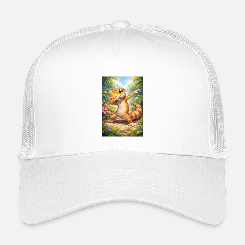 Tropen-Gecko im Dabbing-Stil - Kinder Trucker-Cap - Weiß