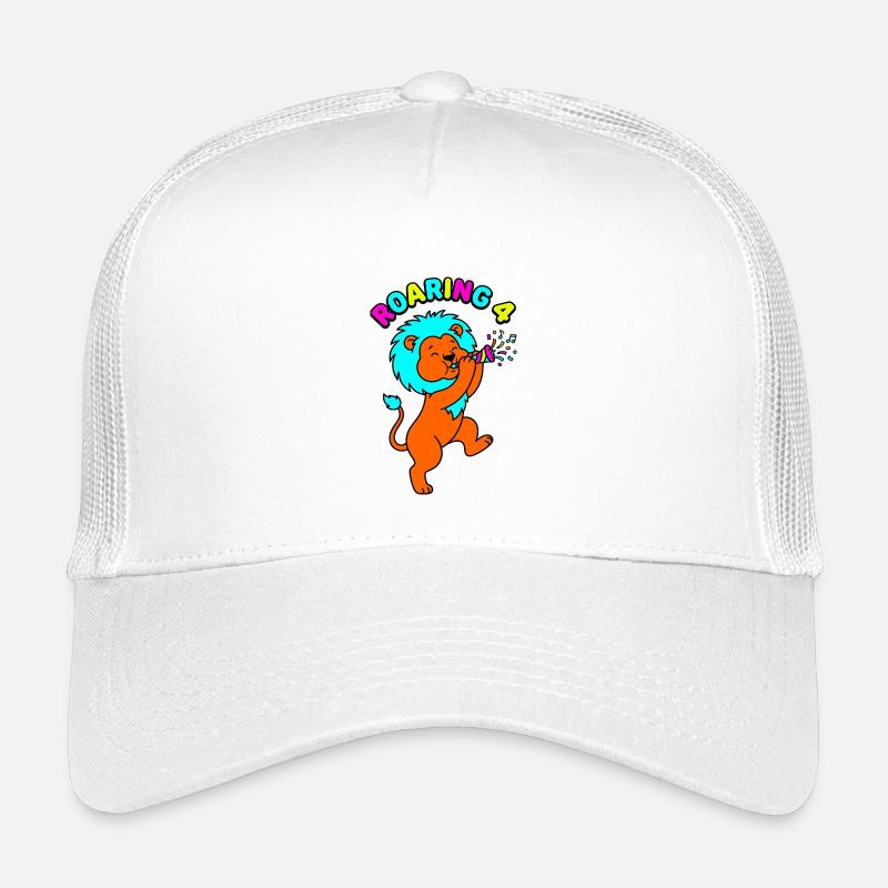 Roaring 4 Löwe Geburtstag Kinder Trucker-Cap