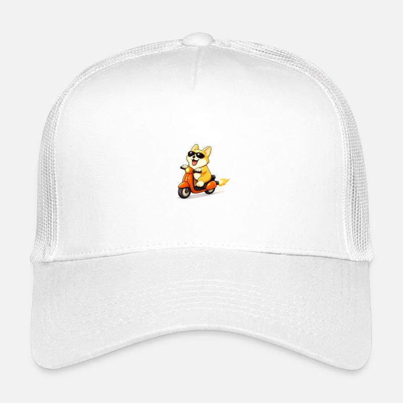 Chien scooter avec des lunettes de soleil Casquette trucker enfant