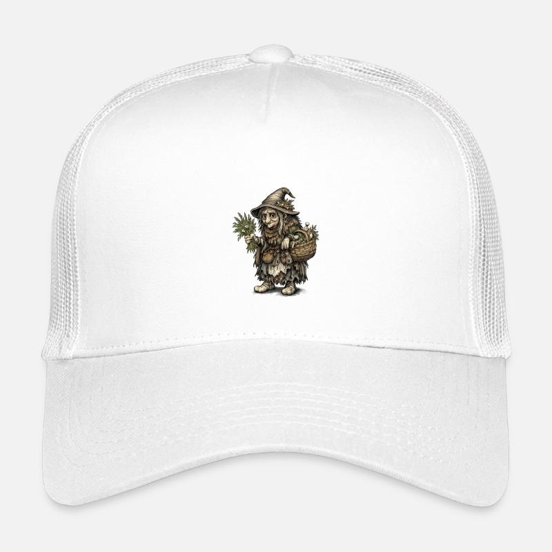 Herb Witch | Harvest witch with basket and herbs Kids’ Trucker Cap