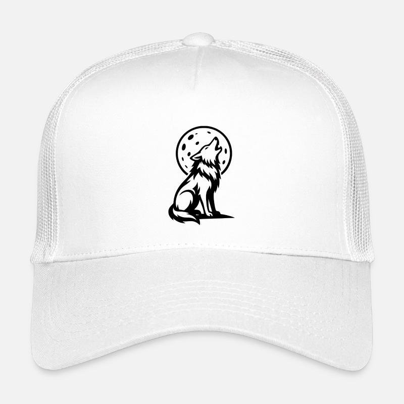 Wolf heult bei Vollmond Kinder Trucker-Cap