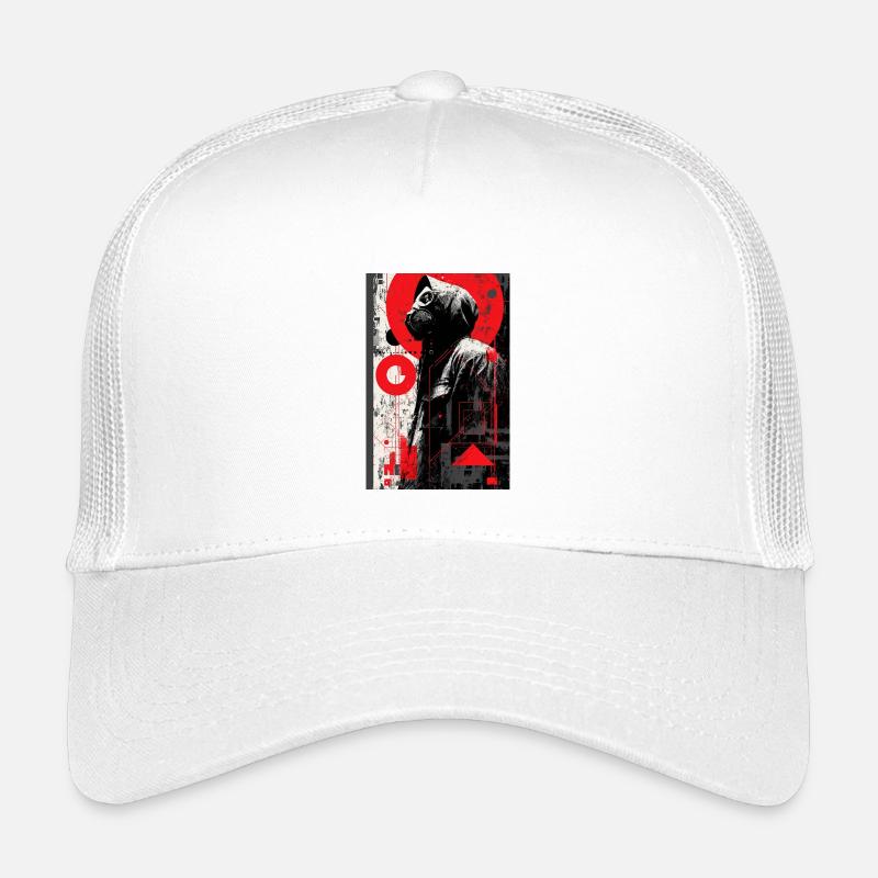 Red Graffiti Gas Mask - Kids’ Trucker Cap - white