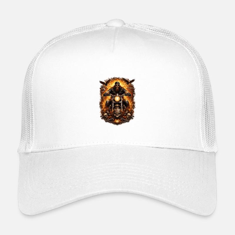 Flammen-Biker Schädel Kinder Trucker-Cap