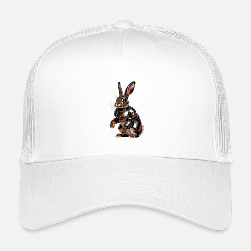 Gepanzerter Kaninchen-Steampunk-Held - Kinder Trucker-Cap - Weiß