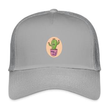 Cactus Hug Art Print - Kids’ Trucker Cap - light grey - Front