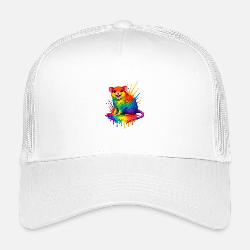 Souris arc-en-ciel dans la tache de peinture Casquette trucker enfant
