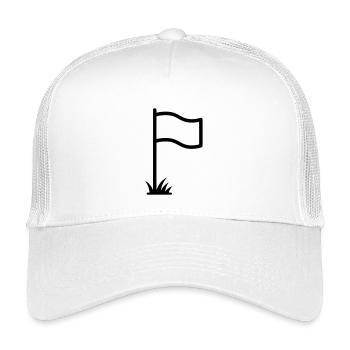 Vecteur de symboles du stade de football avec drapeau de coin - Casquette trucker enfant - blanc - Devant