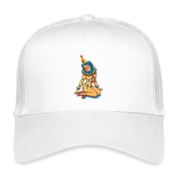 Pastell-Zirkus-Clownporträt - Kinder Trucker-Cap - Weiß - Vorne