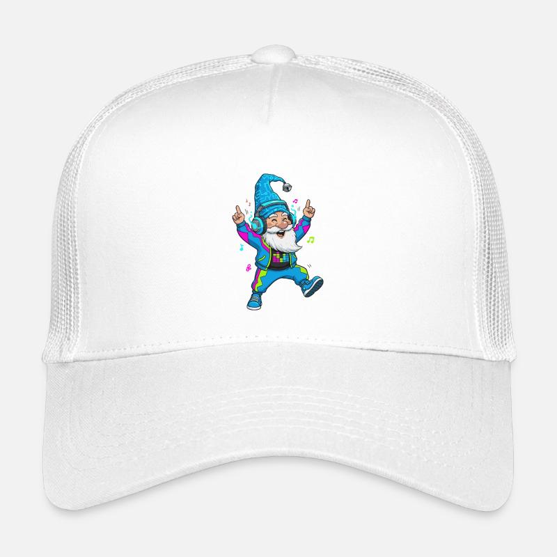 Techno dwarf with headphones Kids’ Trucker Cap