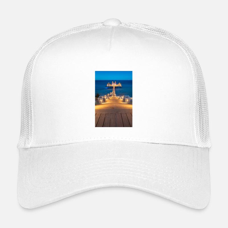 Seebrücke am Ostsee Strand - Kinder Trucker-Cap - Weiß