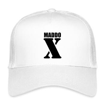 Maddox – Conception du prénom | Typographie minimale - Casquette trucker enfant - blanc - Devant