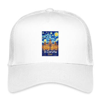 À La Corogne, Espagne - Casquette trucker enfant - blanc - Devant