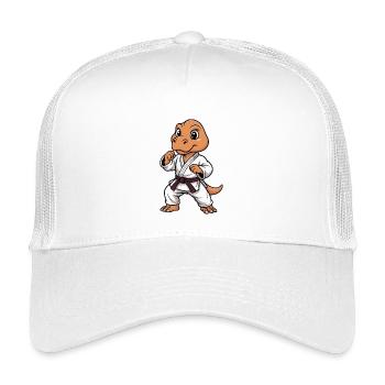 Kampf-Dino im Karate-Gi - Kinder Trucker-Cap - Weiß - Vorne
