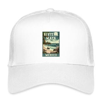 Découvrez le Paradis en Riviera Maya - Mexique - Casquette trucker enfant - blanc - Devant