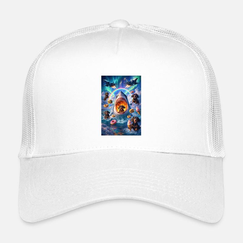 Shark, Dogs and Donuts – Surreal Scene Kids’ Trucker Cap