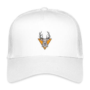 Hirschkopf im orange Dreieck - Kinder Trucker-Cap - Weiß - Vorne