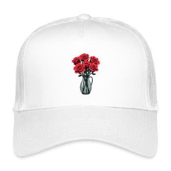 Roses rouges - Casquette trucker enfant - blanc - Devant