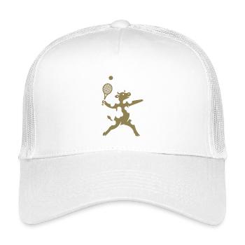 Minimalistische Kuh Tennisspieler Aufschlag  - Kinder Trucker-Cap - Weiß - Vorne