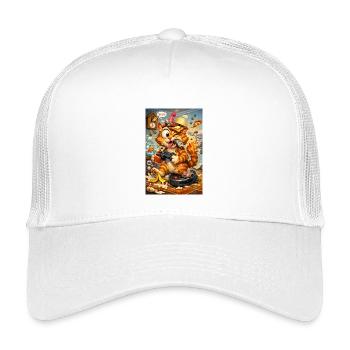 Moment de folie dans la cuisine du chat - Casquette trucker enfant - blanc - Devant