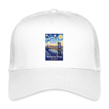 Manhattan Bridge im Sternenwirbel-Stil - Kinder Trucker-Cap - Weiß - Vorne