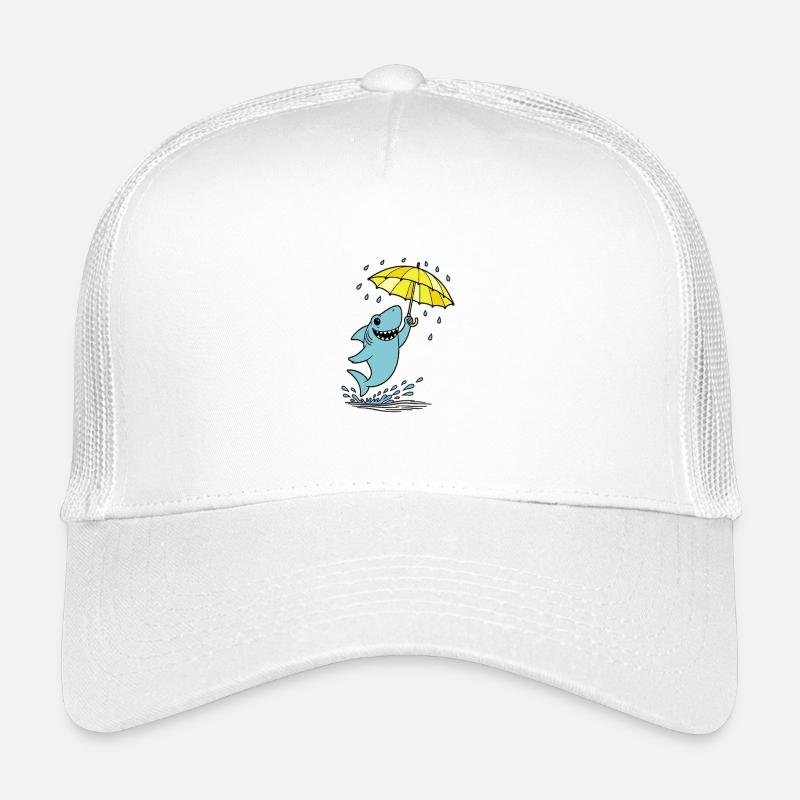 Schirmhai im Regen - Kinder Trucker-Cap - Weiß