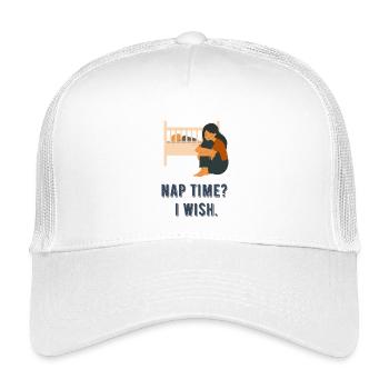 Bedtime? I wish so. - Kids’ Trucker Cap - white - Front