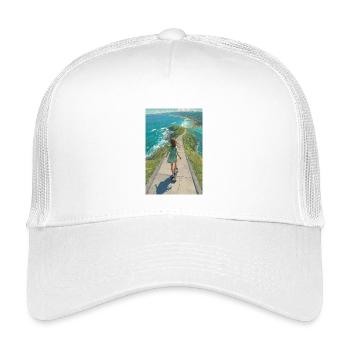 Coastal Crest Longboarder - Kids’ Trucker Cap - white - Front