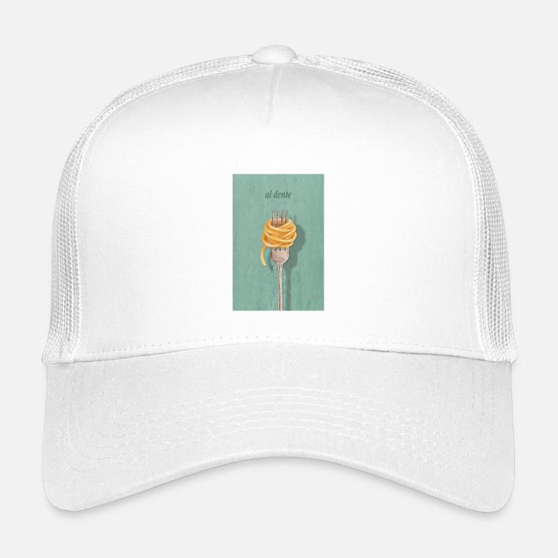 Pasta Gabel al dente Küchen Design Kinder Trucker-Cap