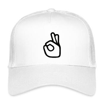 Signaux manuels OK – Symbole parfait - Casquette trucker enfant - blanc - Devant