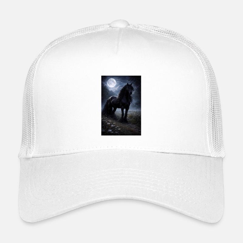 Cheval de Nuit au clair de lune dans la forêt de nuages Casquette trucker enfant