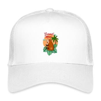 Tropical Capybara with Coconut - Kids’ Trucker Cap - white - Front