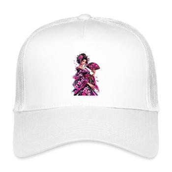 Geisha Blütenkimonokunst - Kinder Trucker-Cap - Weiß - Vorne