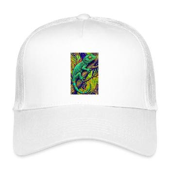 Gecko - Kinder Trucker-Cap - Weiß - Vorne