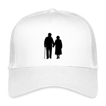 Großeltern Enkelkind Silhouette Spazieren Familie - Kinder Trucker-Cap - Weiß - Vorne