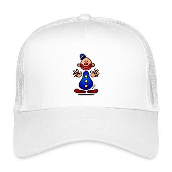 Whimsical Clown Character Design - Kids’ Trucker Cap - white - Front