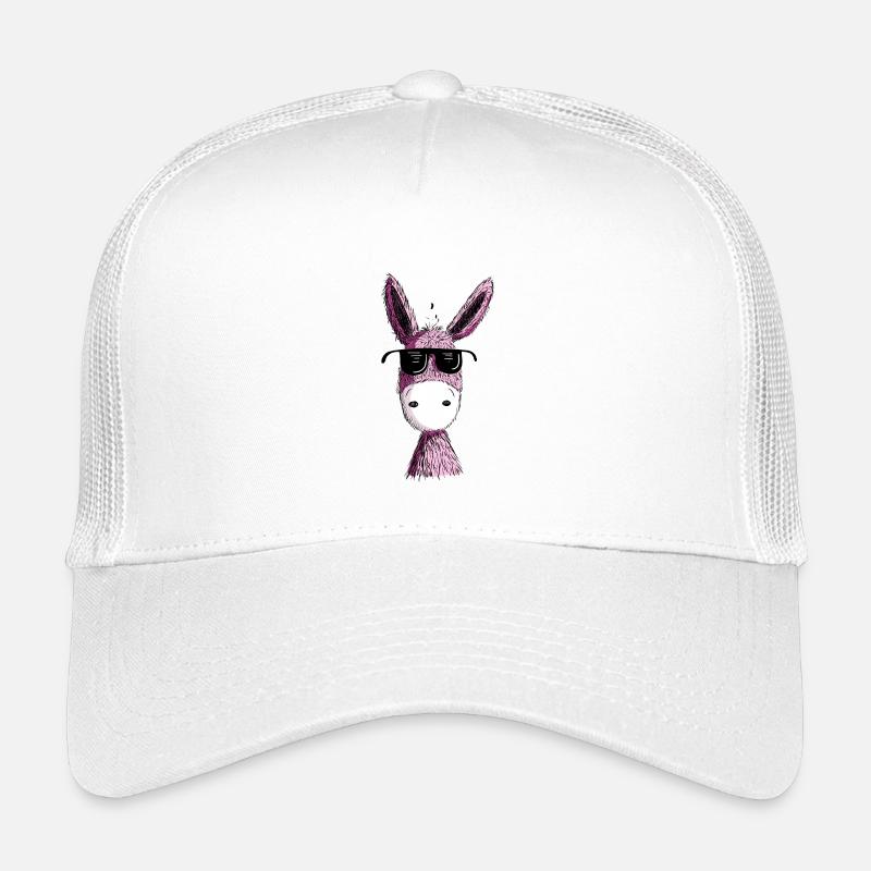 Cooler Pinker Esel mit Sonnenbrille I Muli I Fun Kinder Trucker-Cap