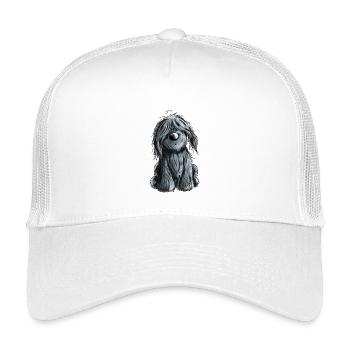 Knuffiger schwarzer Briard - Hund - Geschenk - Kinder Trucker-Cap - Weiß - Vorne