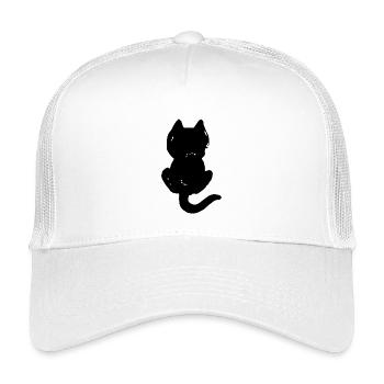 Katze coole Silhouette von hinten - Kinder Trucker-Cap - Weiß - Vorne