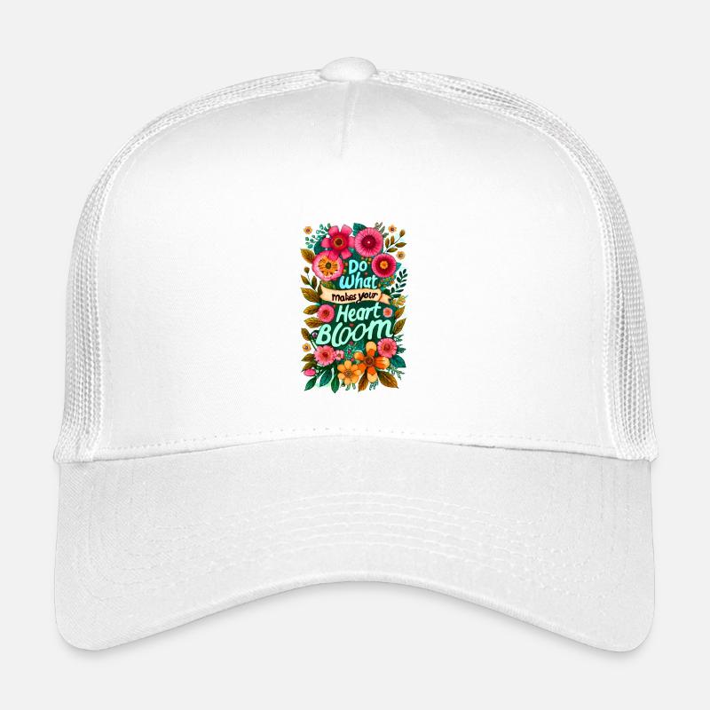 Do what makes your heart bloom - Kinder Trucker-Cap - Weiß