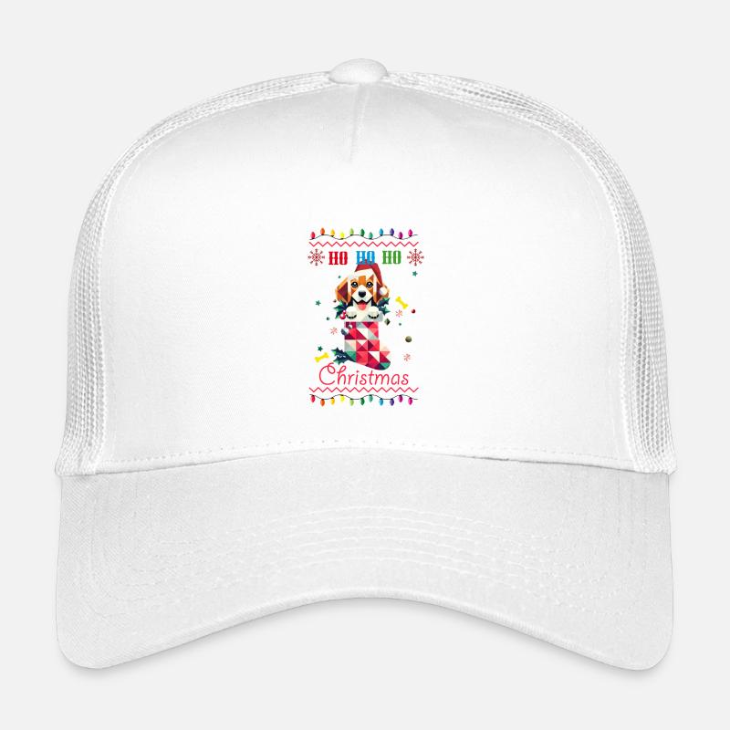 Beagle im Weihnachtsstrumpf im Ugly Christmas Stil Kinder Trucker-Cap